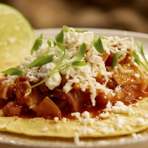 Taco de Oreja y queso manchego
